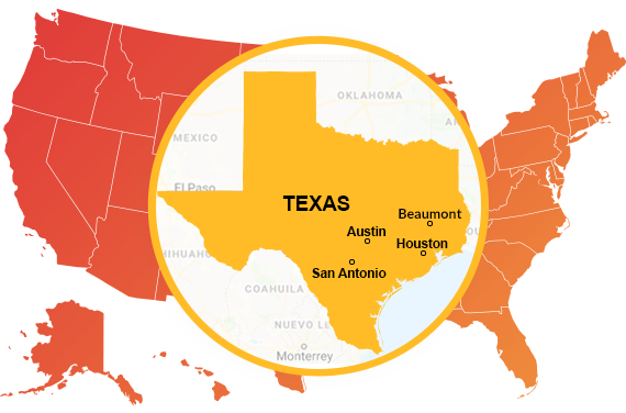 Fire Alarm Houston Service Area Map
